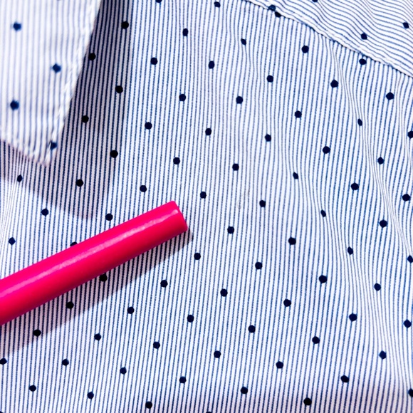 H&M Blue striped & polka dot button down shirt - Picture 8 of 9